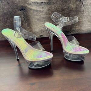 NEW Platform Heels with Clear Straps